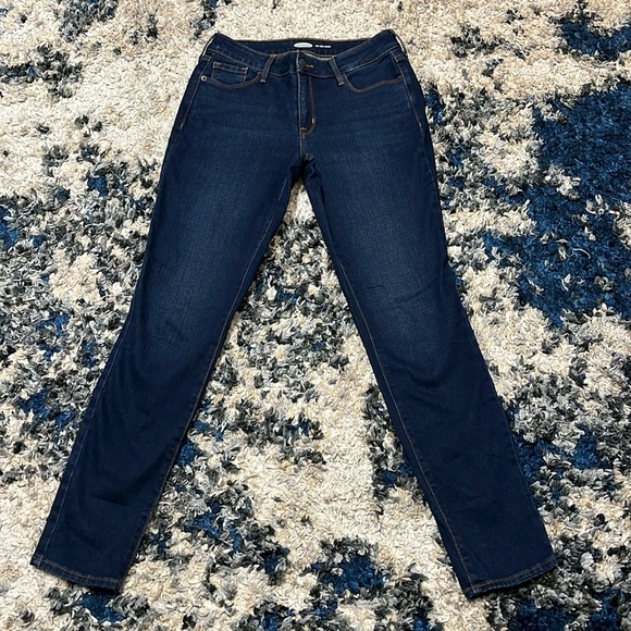 Old Navy Pop Icon Skinny Dark Wash Stretch Denim Blue Jeans Size 6 - Picture 1 of 7
